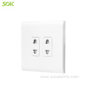 Electrical sockets 2Gang 2Pin Socket Outlets White